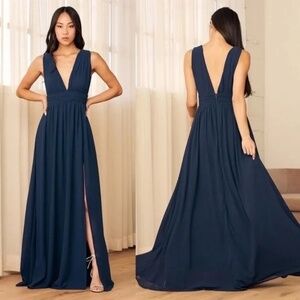 Lulus Heavenly Hues Maxi Dress in Navy‎ Blue Special Event Women's Size Small